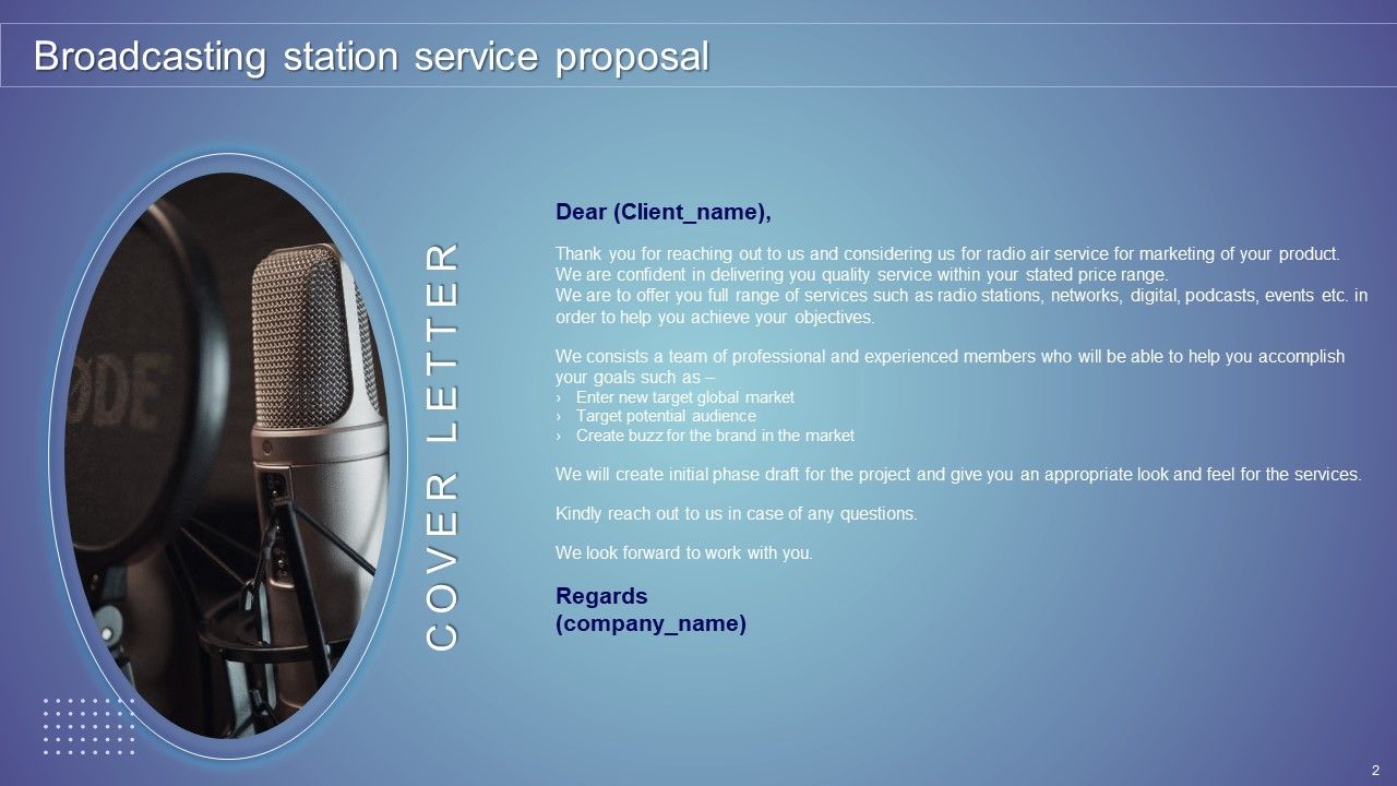 Broadcasting Station Service Proposal Ppt PowerPoint Presentation Complete Deck With Slides Slide02