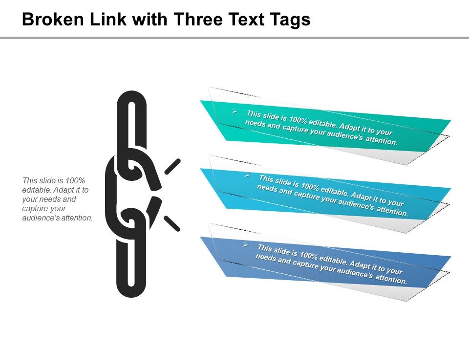 Broken Link With Three Text Tags Ppt PowerPoint Presentation Model ...