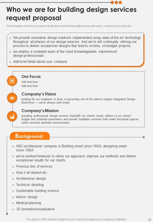 Building Design Services Request Proposal Example Document Report Doc Pdf Ppt Slide13