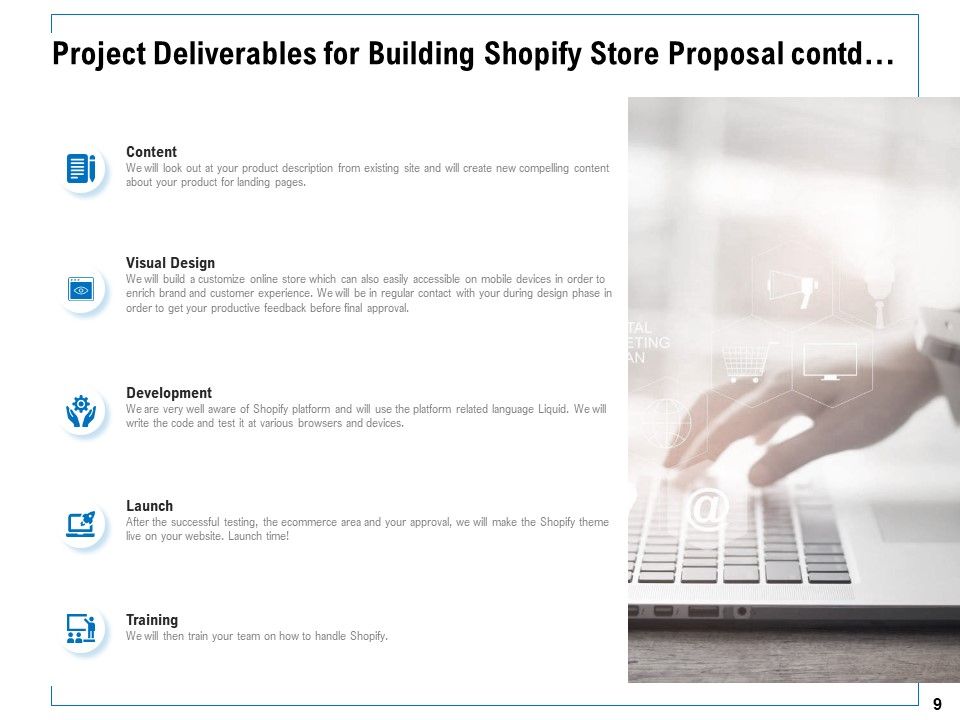 Building Shopify Store Proposal Ppt PowerPoint Presentation Complete Deck With Slides Slide09