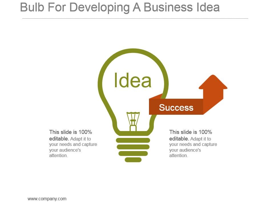 Bulb For Developing A Business Idea Powerpoint Slide Graphics