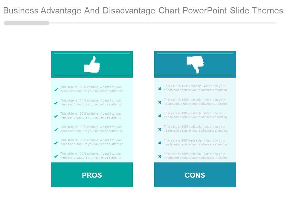 Business Advantage And Disadvantage Chart Powerpoint Slide Themes