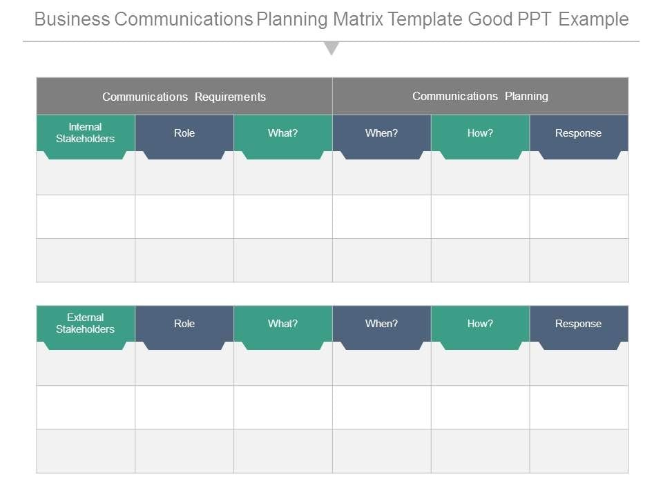 Business Communications Planning Matrix Template Good Ppt Example