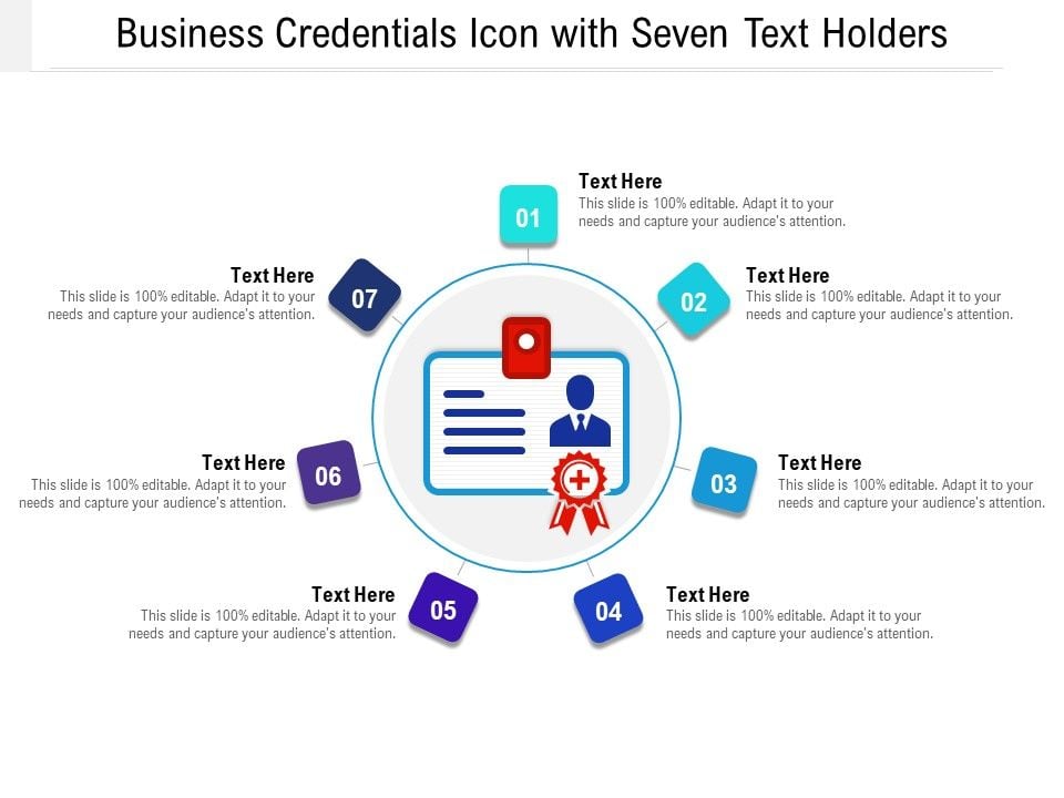 Business_Credentials_Icon_With_Seven_Text_Holders_Ppt_PowerPoint_Presentation_File_Design_Inspiration_PDF_Slide_1.jpg