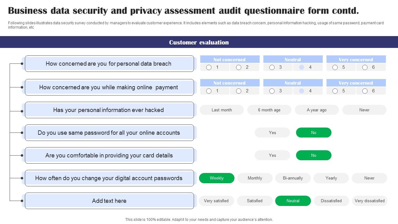Business Data Security And Privacy Assessment Audit Questionnaire Form ...