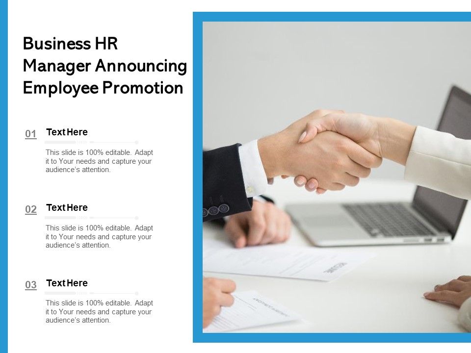 Business HR Manager Announcing Employee Promotion Ppt PowerPoint