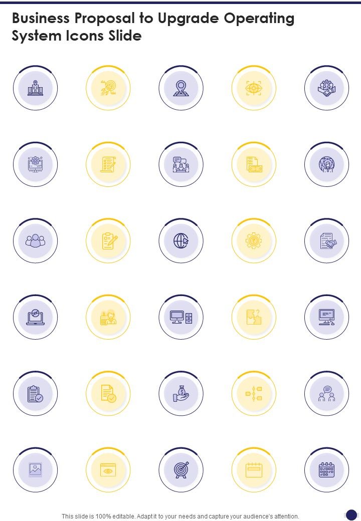 Business Proposal To Upgrade Operating System Icons Slide One Pager Sample Example Document Slide01