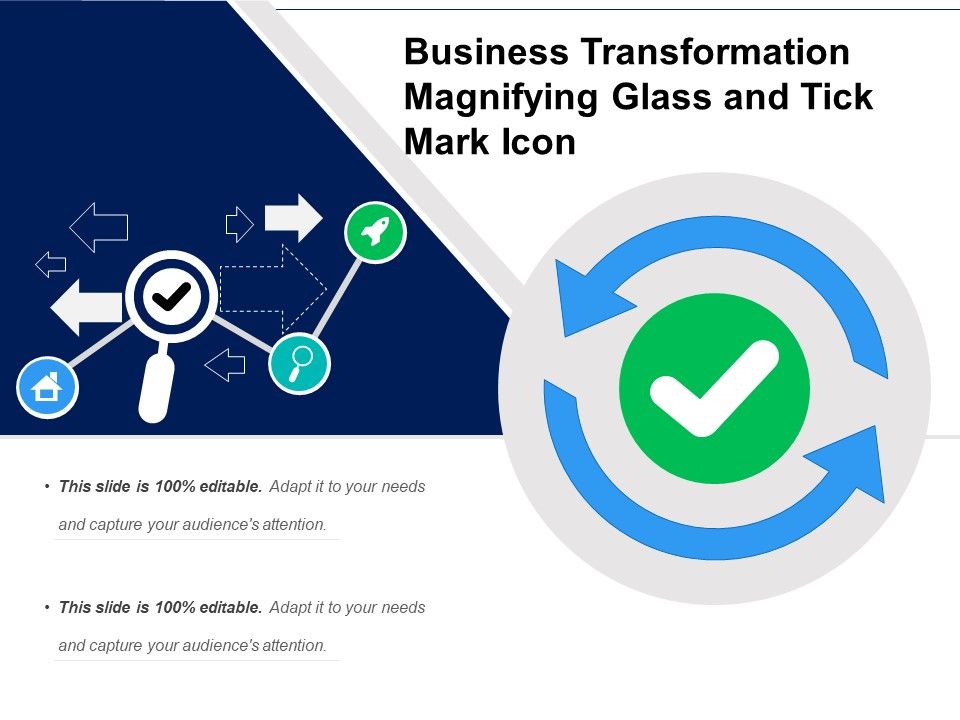 Business_Transformation_Magnifying_Glass_And_Tick_Mark_Icon_Ppt_PowerPoint_Presentation_Outline_Slides_PDF_Slide_1.jpg