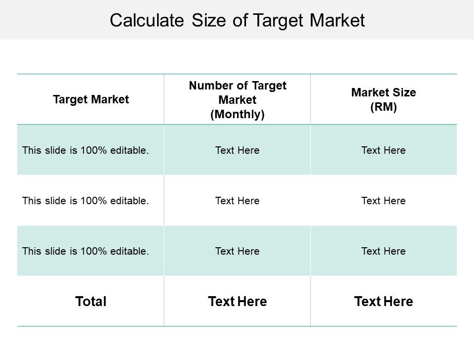 Calculate Size Of Target Market Ppt PowerPoint Presentation Summary