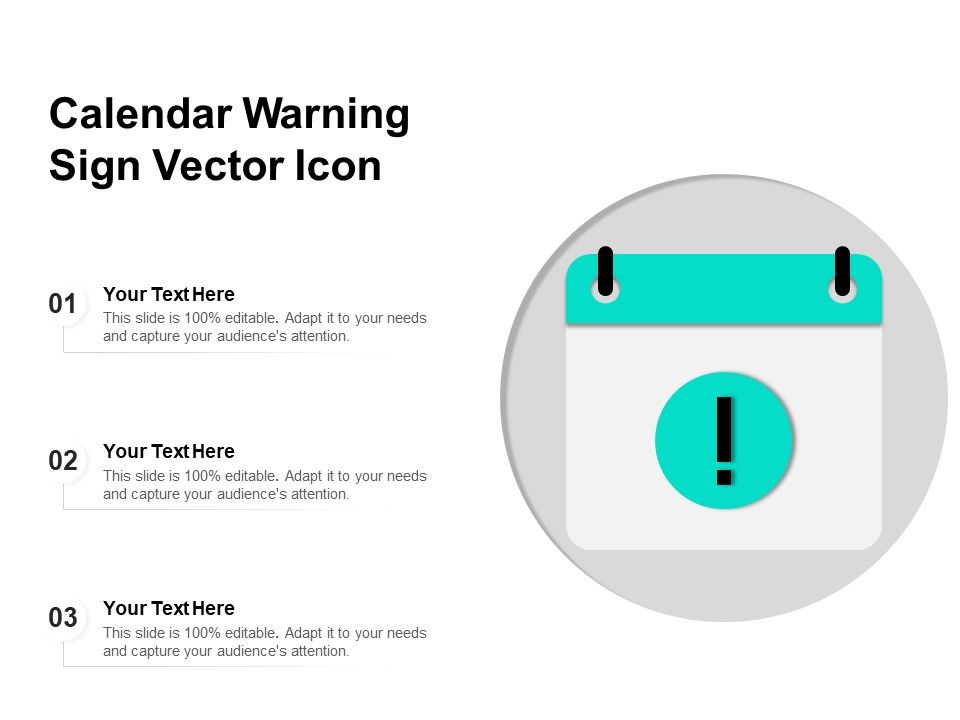 Calendar Warning Sign Vector Icon Ppt PowerPoint Presentation File Ideas PDF Slide01