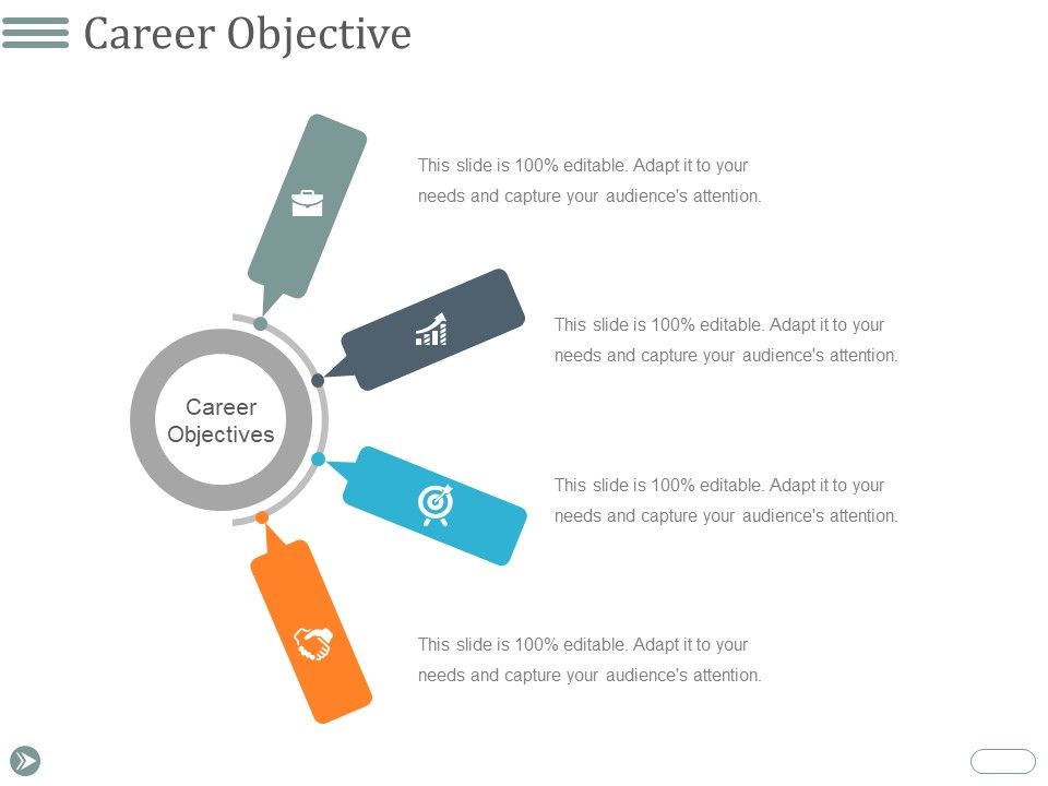 Career objective template 1 ppt powerpoint presentation file display
