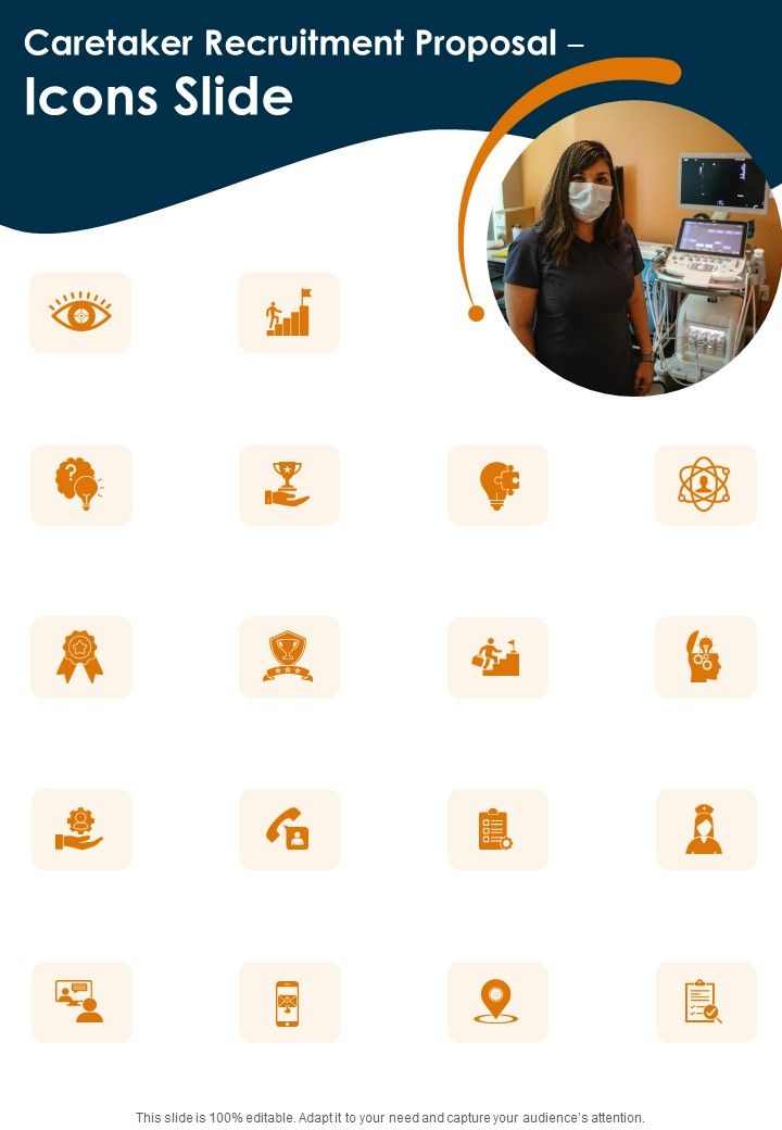 Caretaker Recruitment Proposal Icons Slide One Pager Sample Example Document Slide01