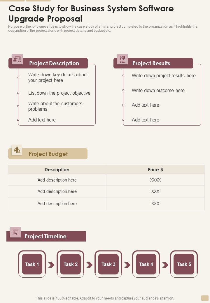 Case Study For Business System Software Upgrade Proposal One Pager ...