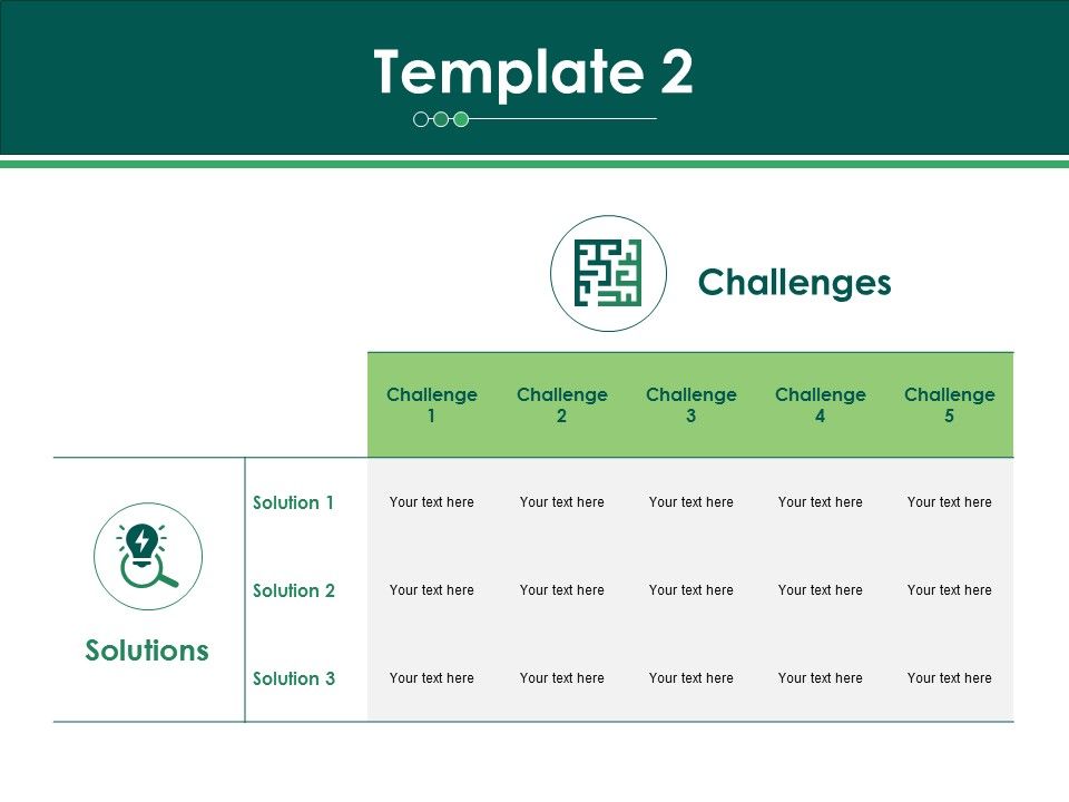 Challenges And Solutions Template 2 Ppt PowerPoint Presentation Ideas Slide