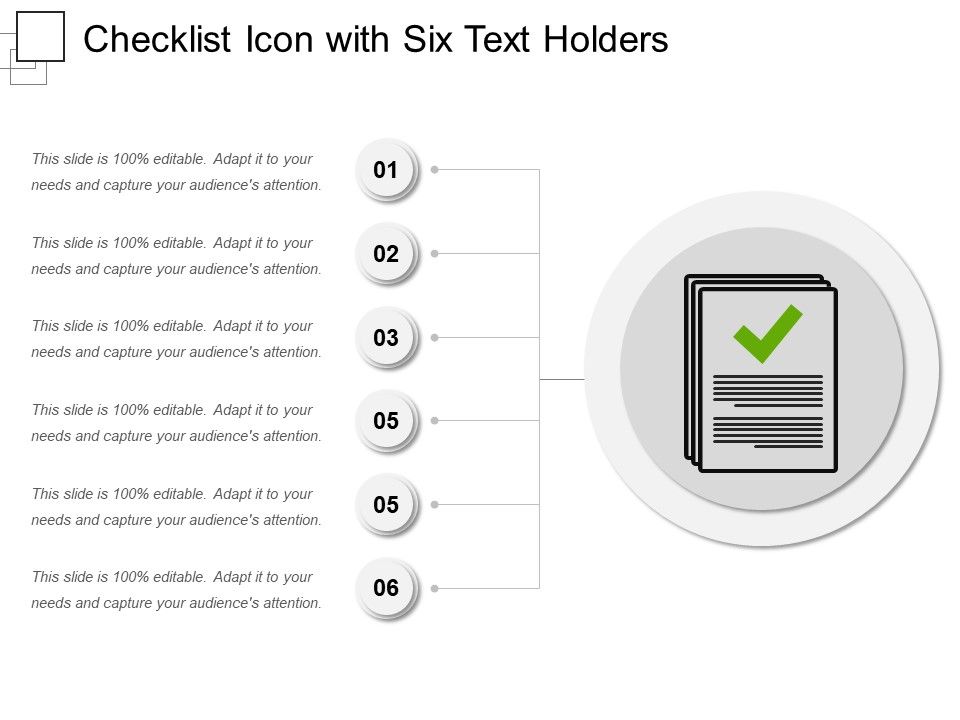 Checklist_Icon_With_Six_Text_Holders_Ppt_PowerPoint_Presentation_Gallery_Inspiration_PDF_Slide_1.jpg