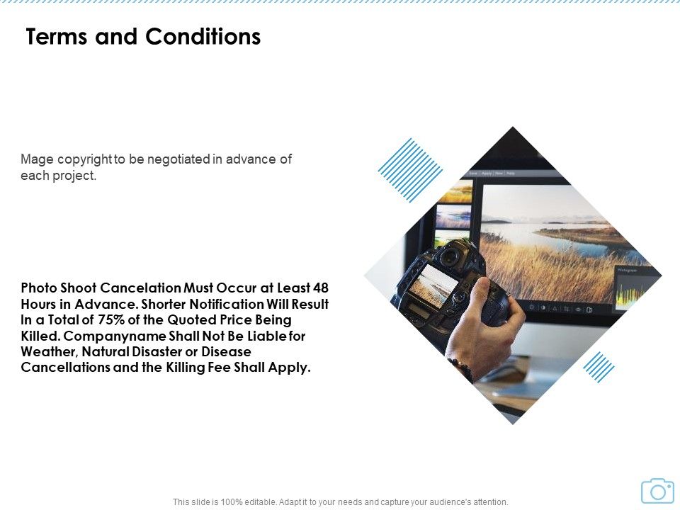 Cinematography Project Proposal Terms And Conditions Ppt Infographic