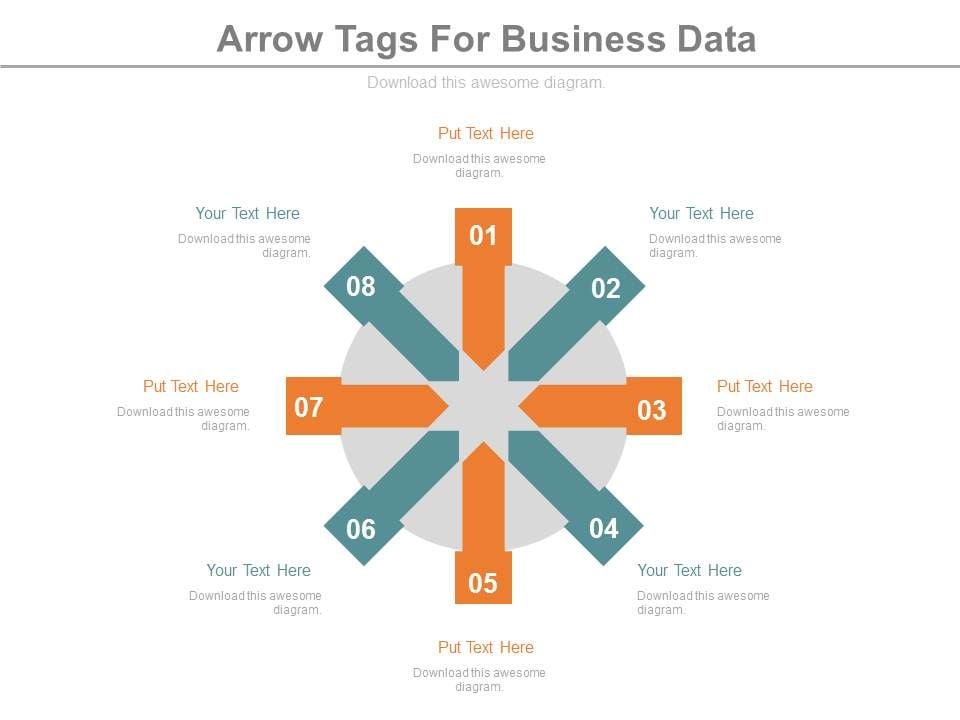 Circular Arrow Tags For Business Information Powerpoint Template