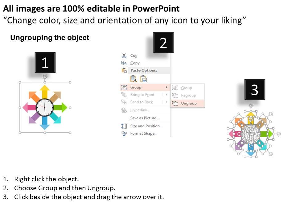 Circular Arrows Around Clock For Time Management Powerpoint Template Slide02