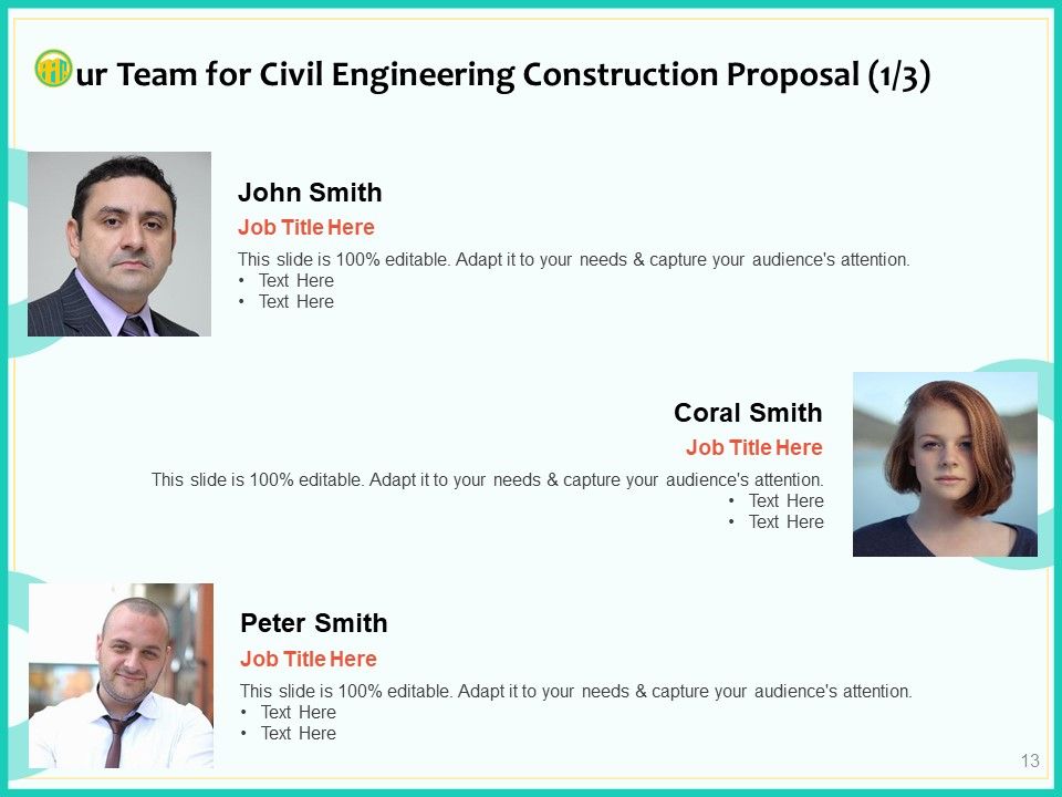 Civil Engineering Consulting Services Proposal For Construction Project Ppt PowerPoint Presentation Complete Deck With Slides Slide13