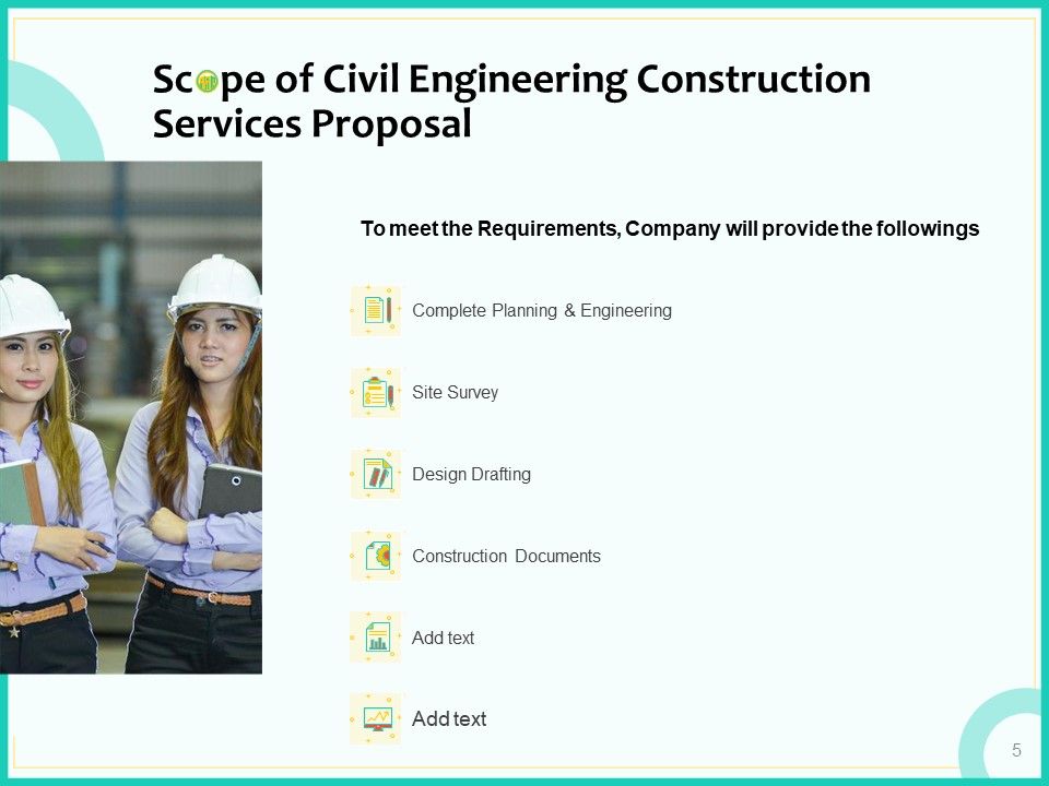 Civil Engineering Consulting Services Proposal For Construction Project Ppt PowerPoint Presentation Complete Deck With Slides Slide05