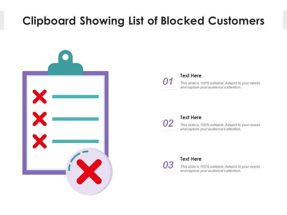 Clipboard Showing List Of Blocked Customers Ppt PowerPoint Presentation ...