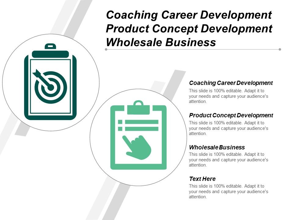 Coaching Career Development Product Concept Development Wholesale Business Ppt PowerPoint Presentation Slides Graphics Download Slide01