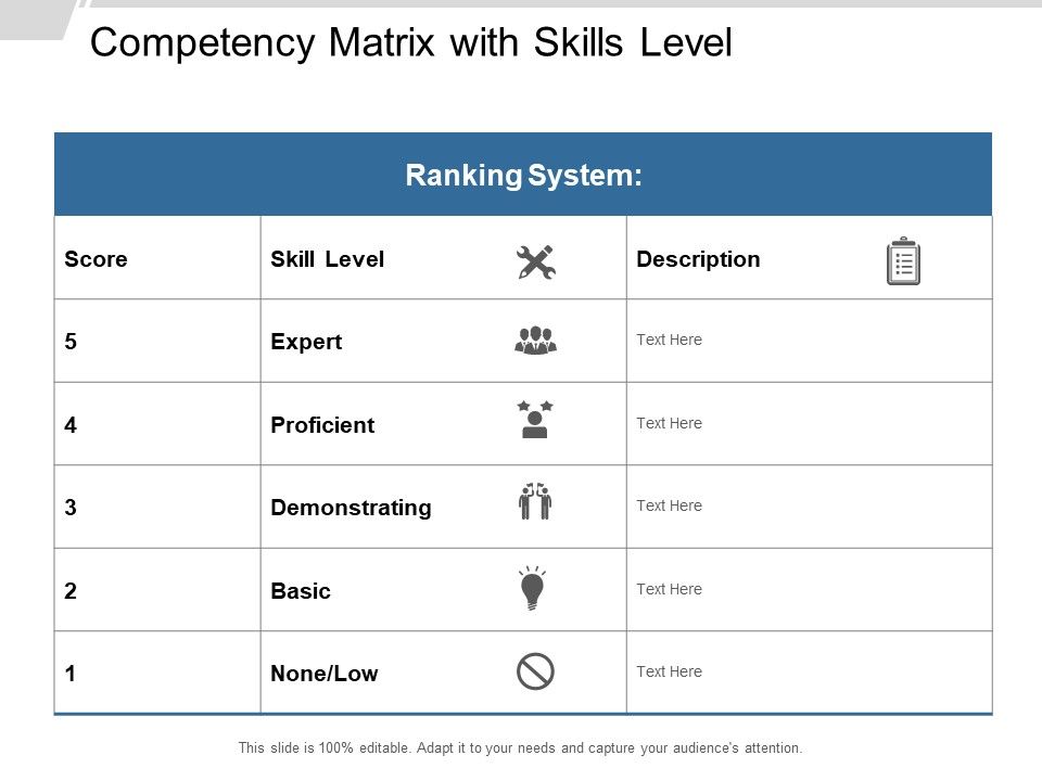 Competency Matrix With Skills Level Ppt Powerpoint Presentation ...