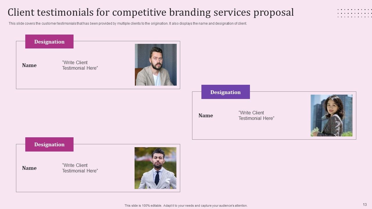 Competitive Branding Services Proposal Ppt PowerPoint Presentation Complete Deck With Slides Slide13