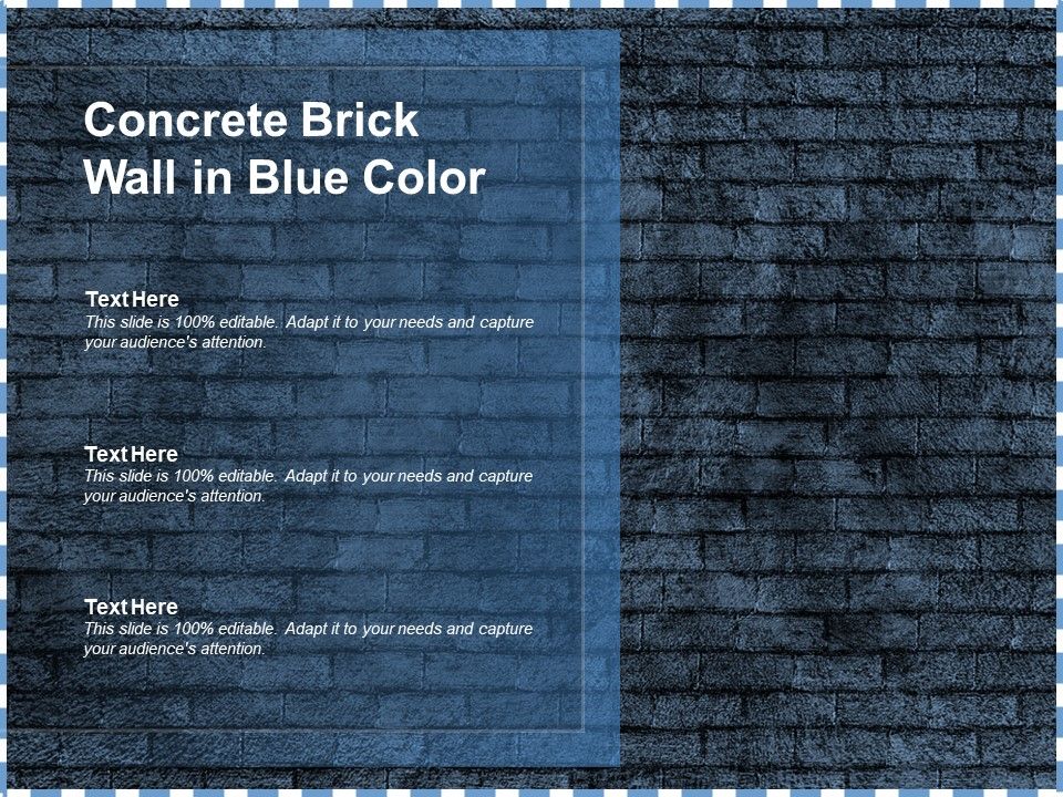 Concrete Brick Wall In Blue Color Ppt PowerPoint Presentation Summary Images Slide01