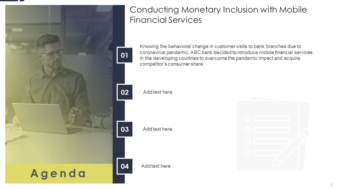 Conducting Monetary Inclusion With Mobile Financial Services Ppt PowerPoint Presentation Complete Deck With Slides Slide02