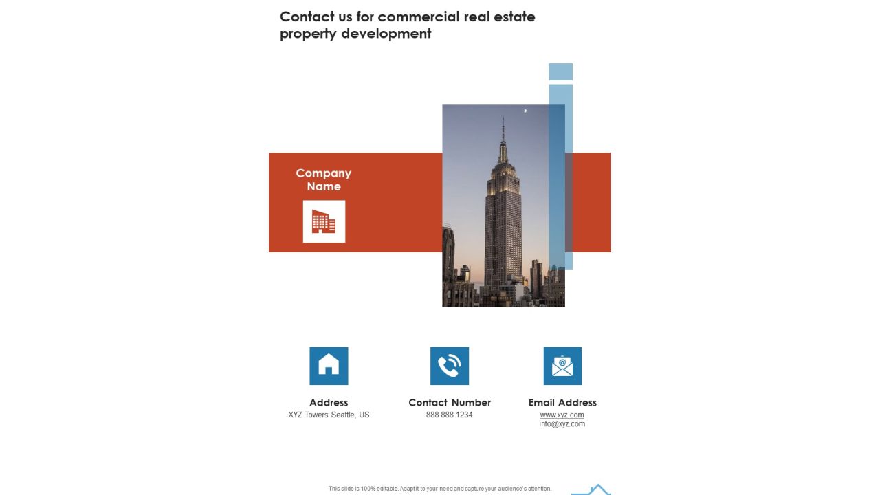 Contact Us For Commercial Real Estate Property Development One Pager Sample Example Document Slide01