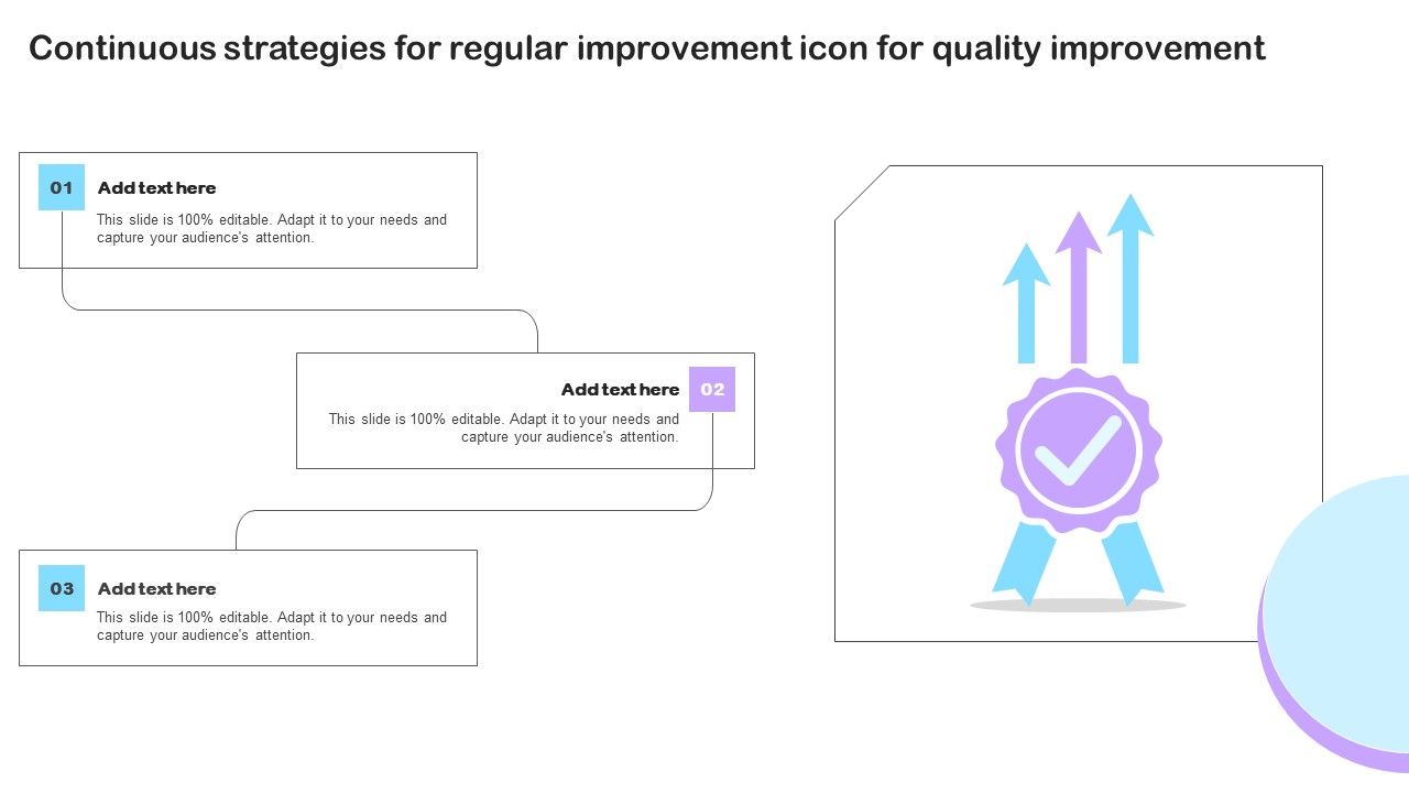 Continuous_Strategies_For_Regular_Improvement_Icon_For_Quality_Improvement_Professional_PDF_Slide_1.jpg