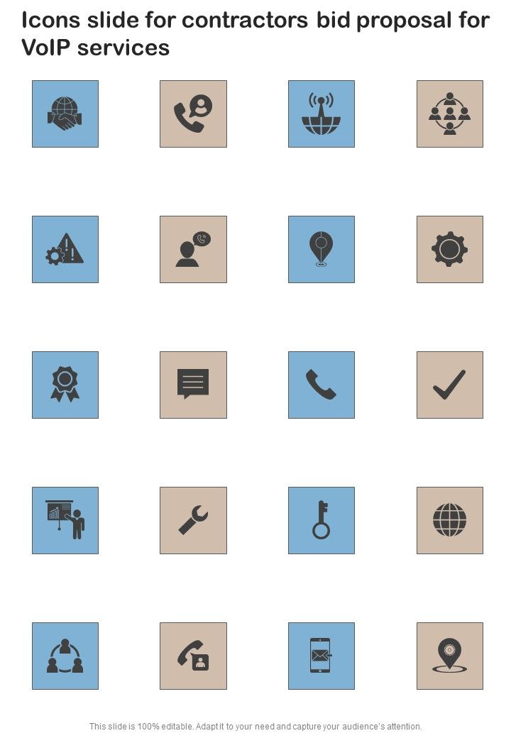 Contractors Bid For Voip Services Icons Slide For Contractors Bid Proposal One Pager Sample Example Document Slide01