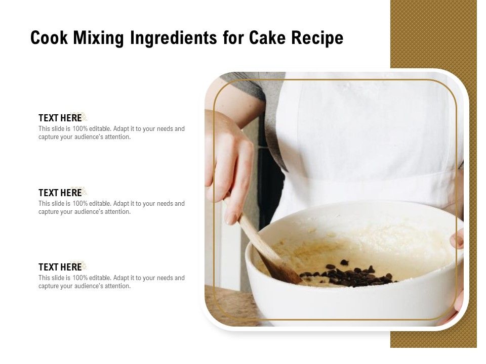 Cook Mixing Ingredients For Cake Recipe Ppt PowerPoint Presentation File Topics PDF