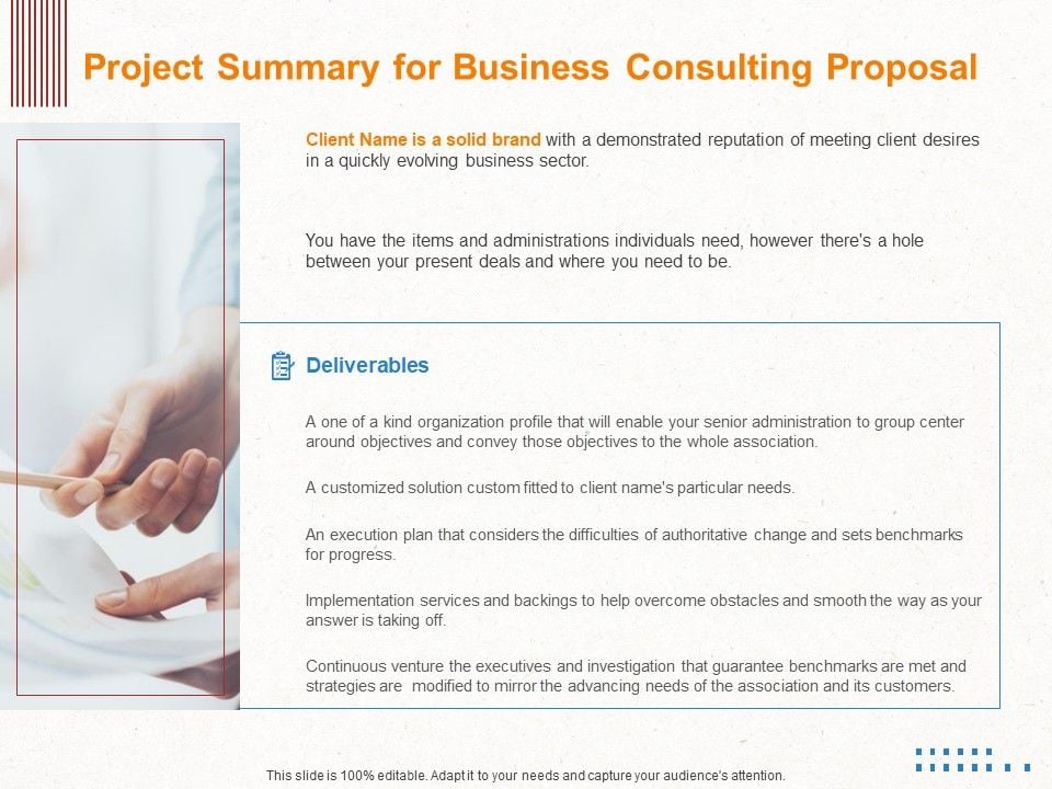 Corporate Consulting Project Summary For Business Consulting Proposal ...