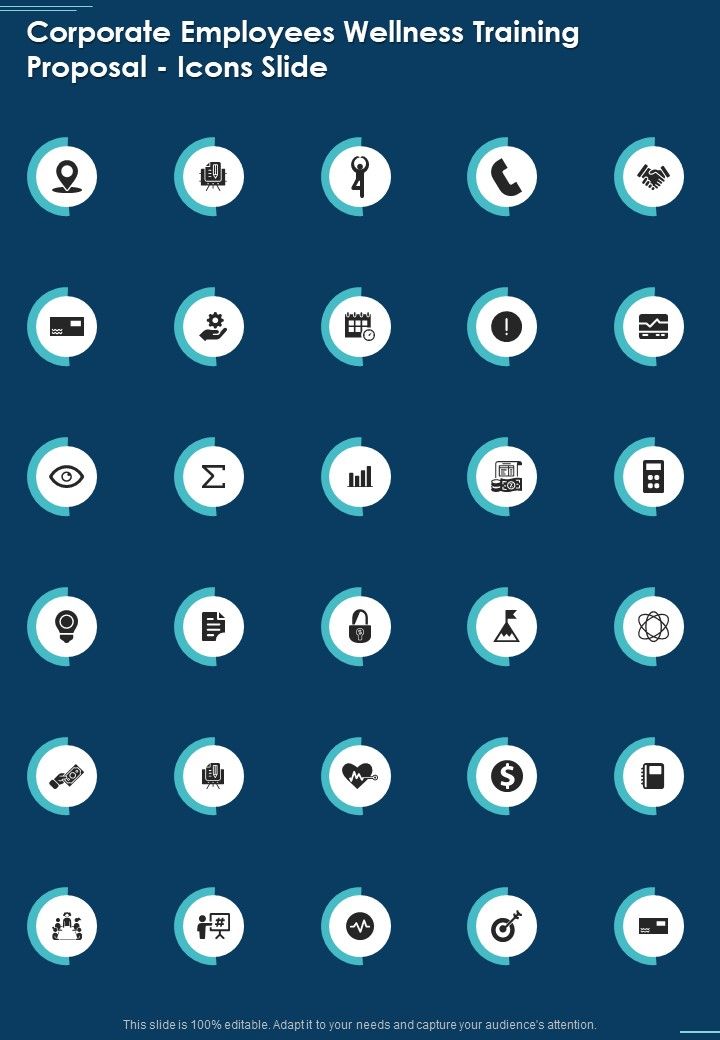 Corporate Employees Wellness Training Proposal Icons Slide One Pager Sample Example Document Slide01
