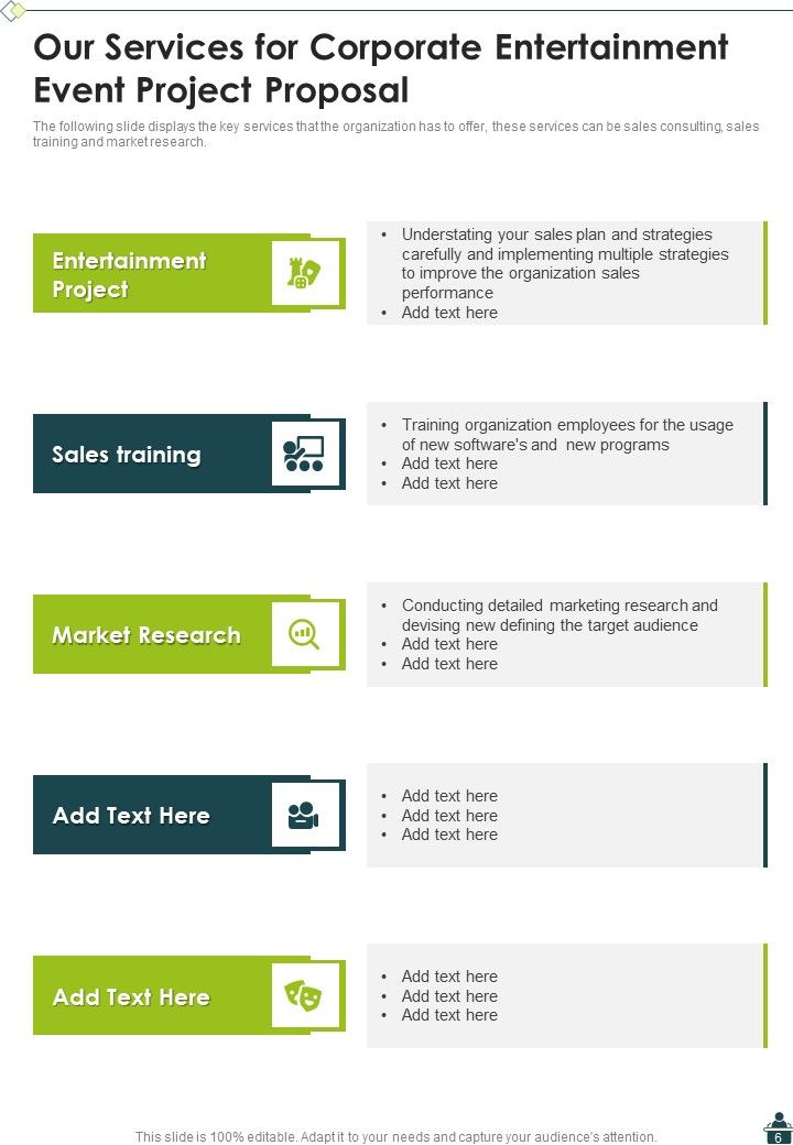 Corporate Entertainment Event Project Proposal Example Document Report Doc Pdf Ppt Slide06