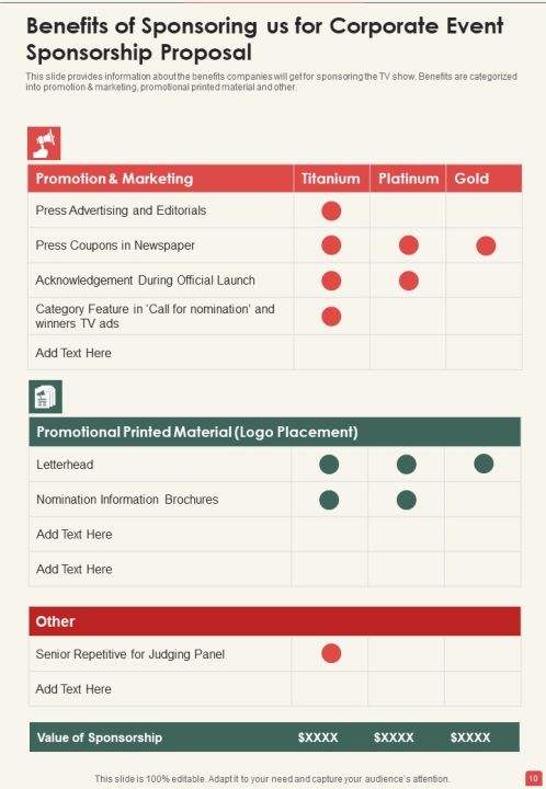 Corporate Event Sponsorship Proposal Example Document Report Doc Pdf Ppt Slide10
