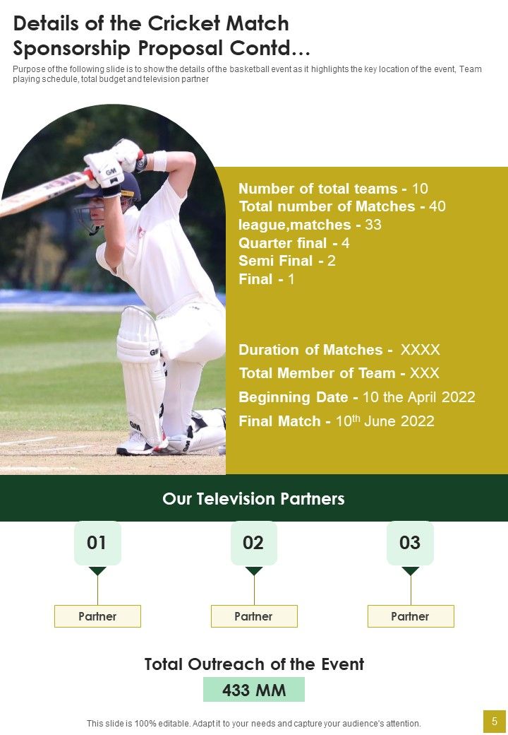 Cricket Match Sponsorship Proposal Example Document Report Doc Pdf Ppt Slide05