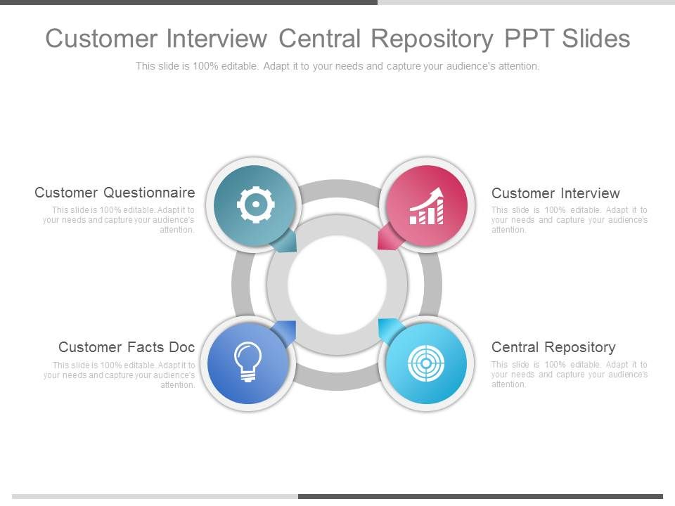 Customer Interview Central Repository Ppt Slides Slide01