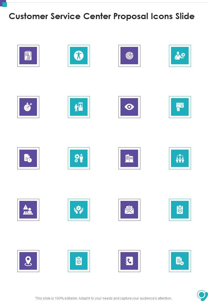 Customer Service Center Proposal Icons Slide One Pager Sample Example Document Slide01