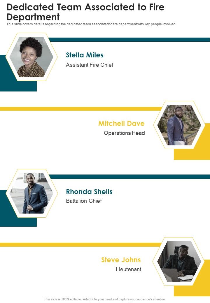 Dedicated Team Associated To Fire Department One Pager Documents