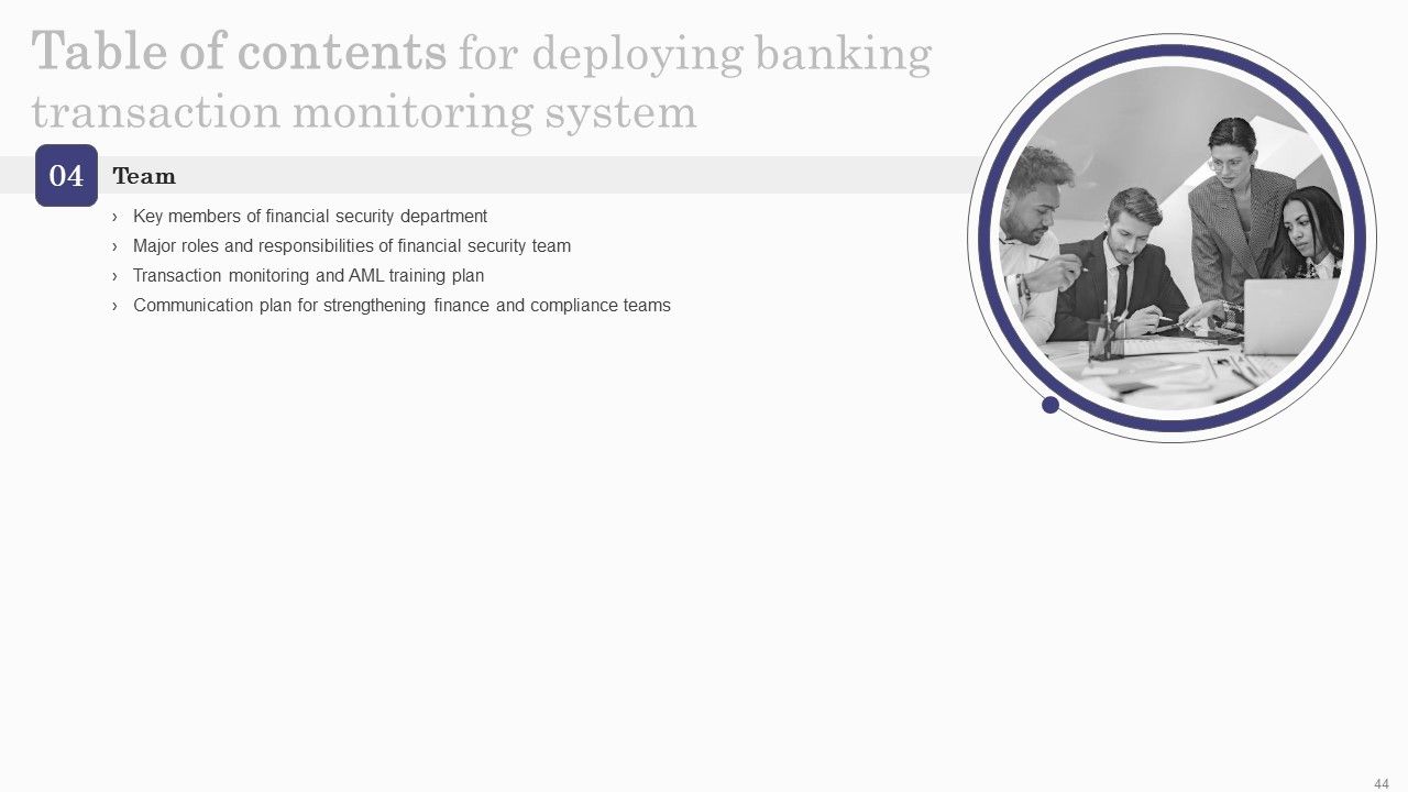 Deploying Banking Transaction Monitoring System Ppt PowerPoint Presentation Complete Deck With Slides Slide44