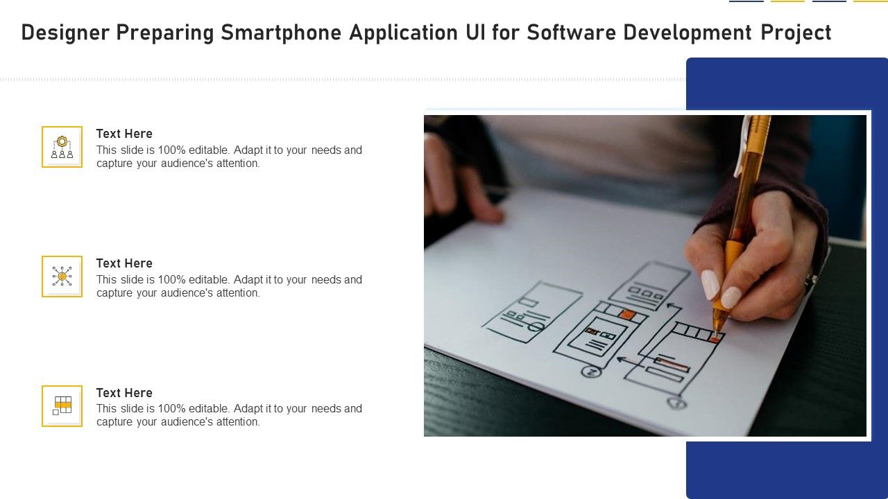 Designer Preparing Smartphone Application Ui For Software Development Project Infographics PDF Slide01