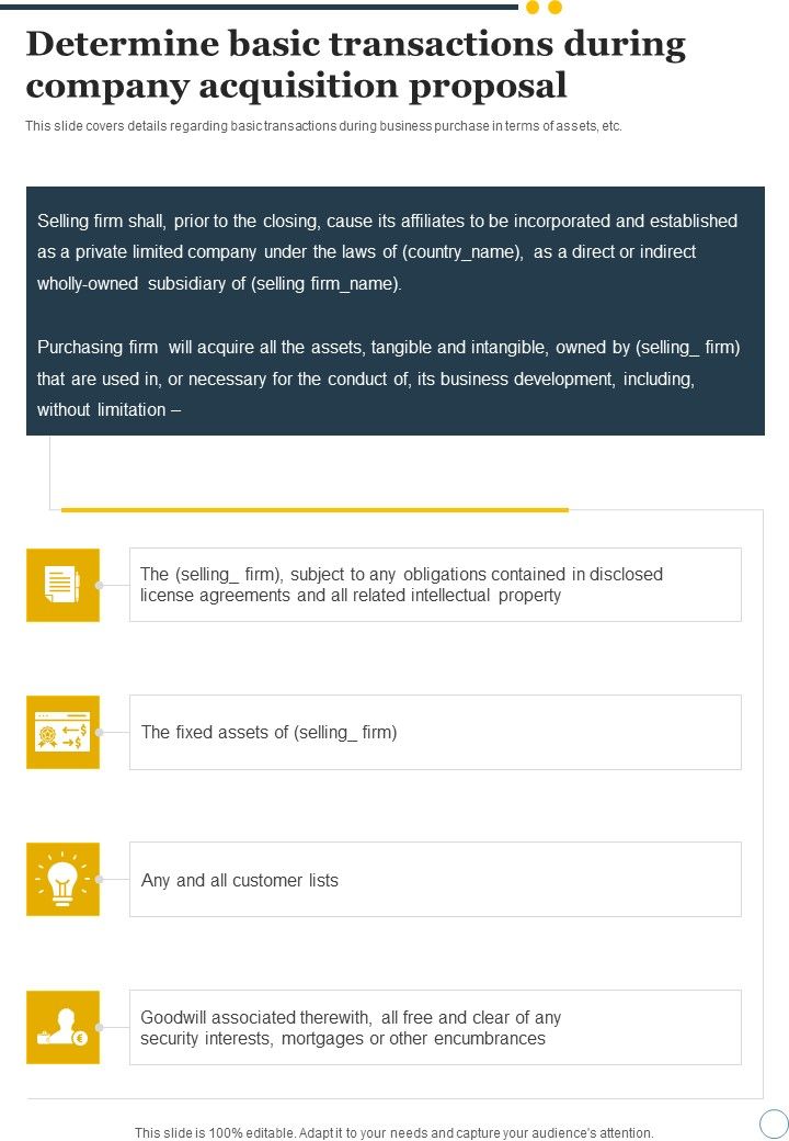 Determine Basic Transactions During Company Acquisition 
