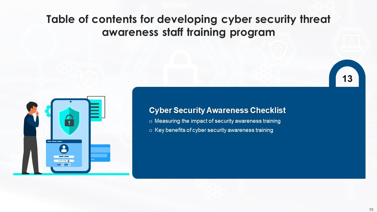 Developing Cyber Security Threat Awareness Staff Training Program Ppt PowerPoint Presentation Complete Deck With Slides Slide55