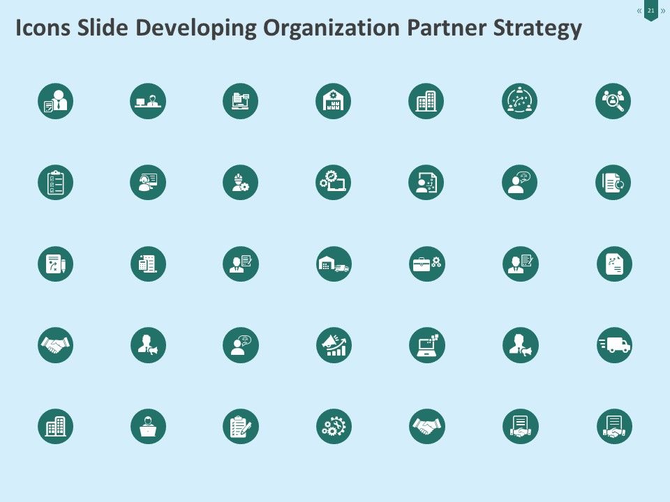 Developing Organization Partner Strategy Ppt PowerPoint Presentation Complete Deck With Slides Slide21