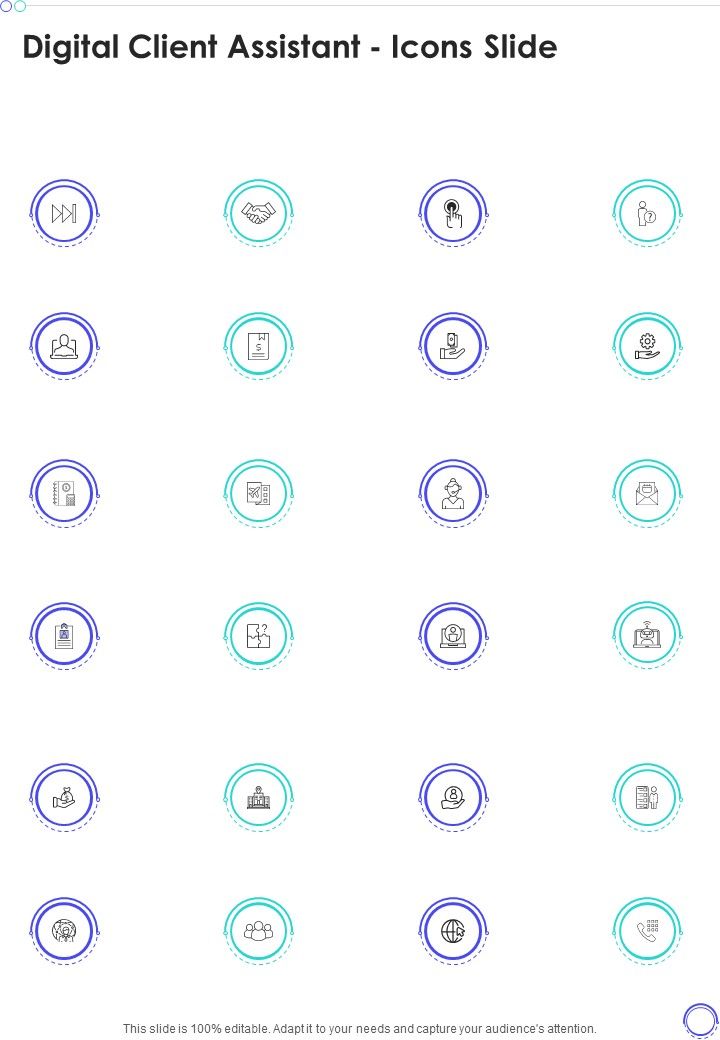 Digital Client Assistant Icons Slide One Pager Sample Example Document Slide01