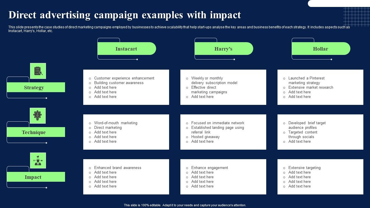 Direct Advertising Campaign Examples With Impact Elements PDF