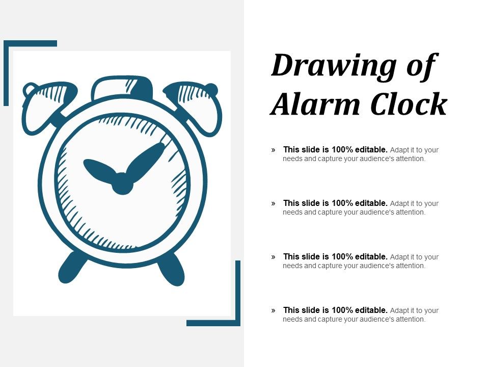Drawing Of Alarm Clock Ppt PowerPoint Presentation Inspiration Slide01